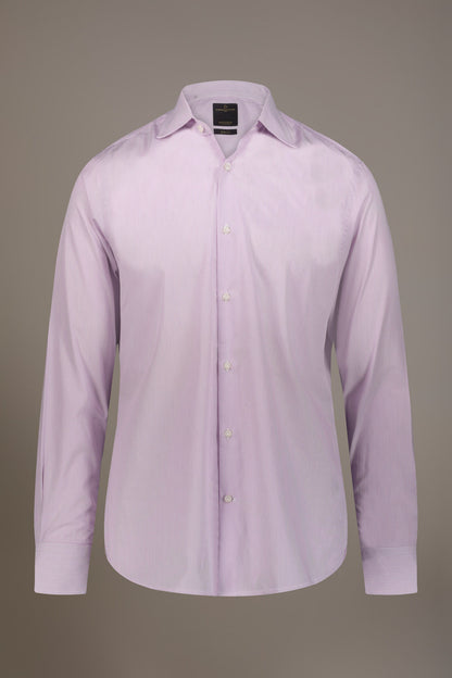 Classic shirt with french collar slim fit yarn dyed thin stripes