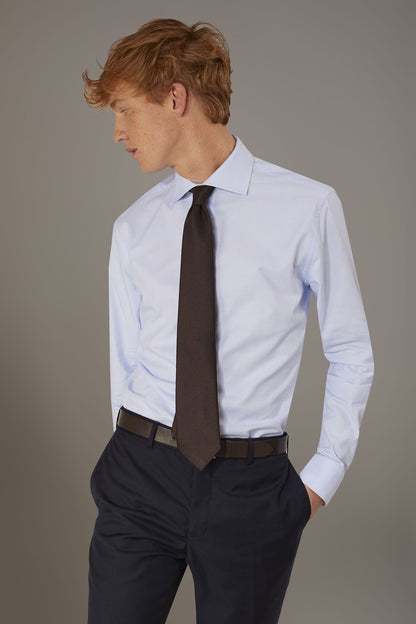 Classic shirt with french collar slim fit dobby fabric