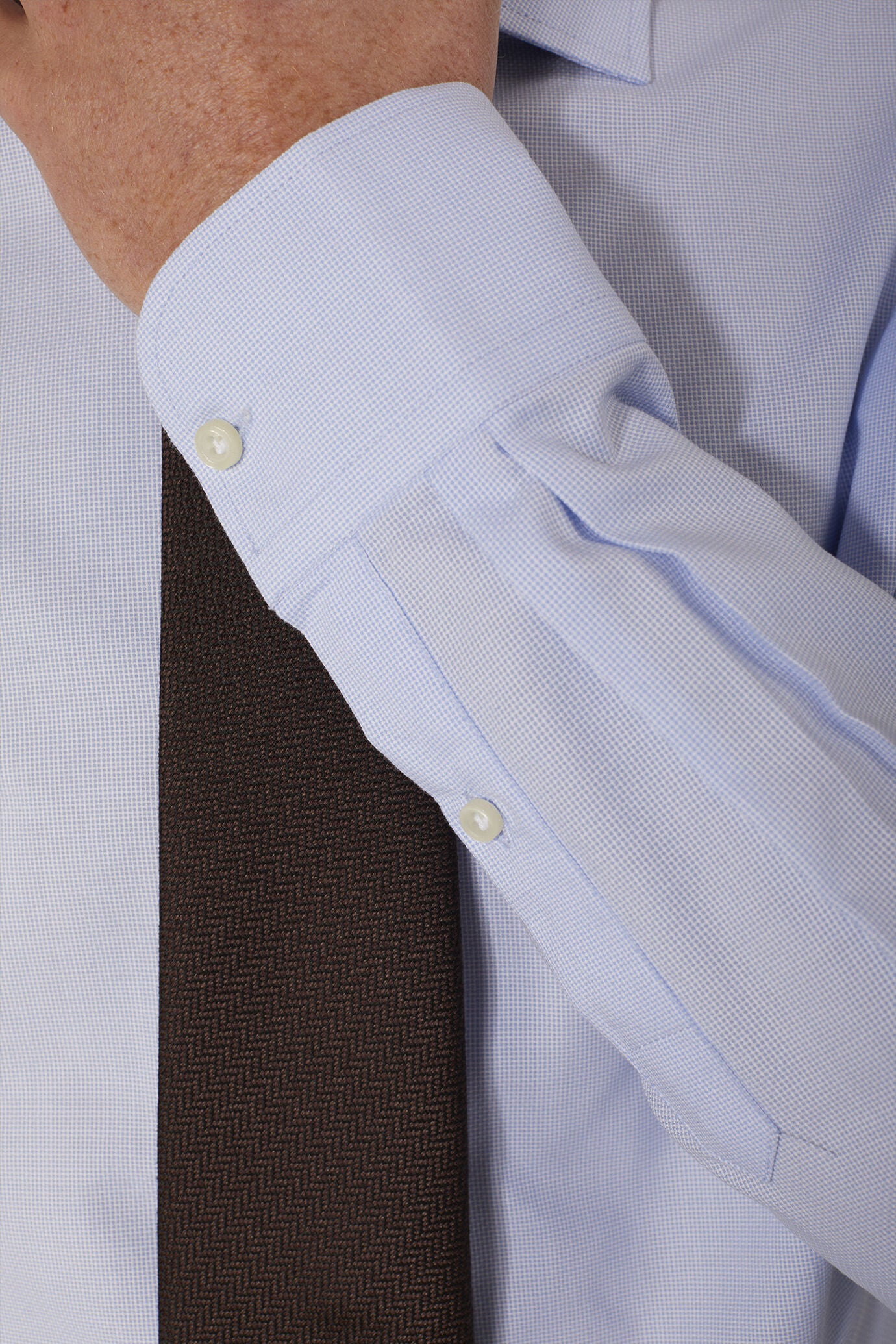 Classic shirt with french collar slim fit dobby fabric