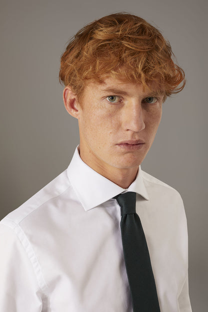 Classic shirt with french collar slim fit dobby fabric