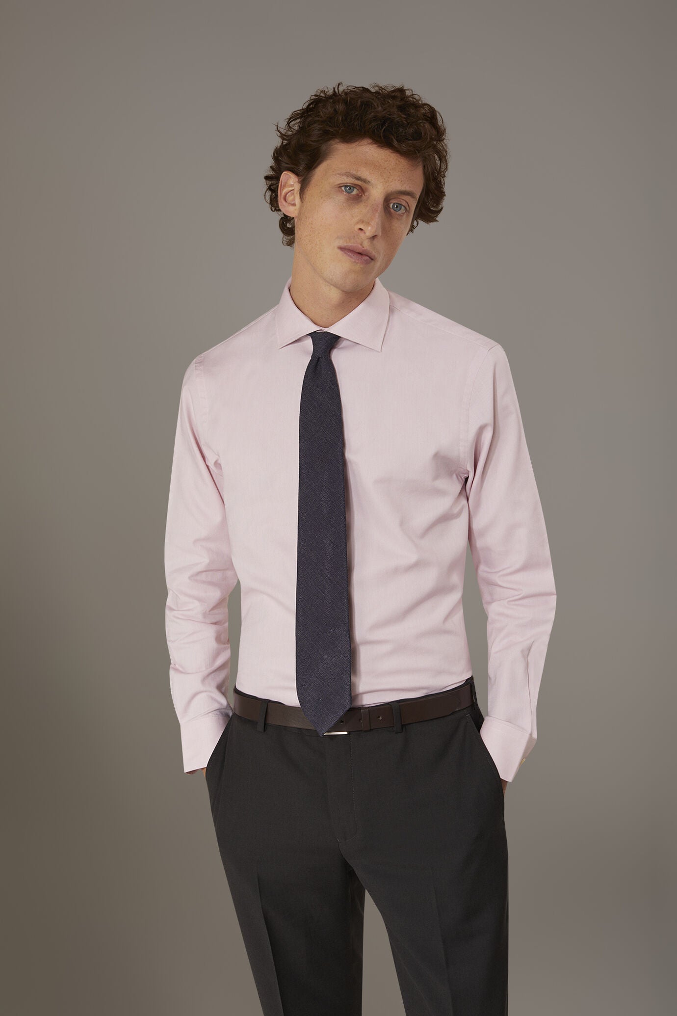 Classic shirt with french collar classic fit superlight oxford fabric