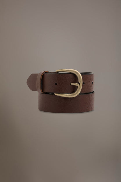 Belt coated with hammered leather made in Italy