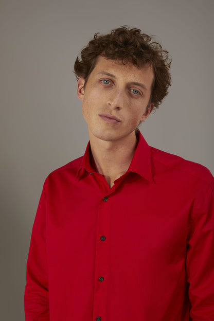 Casual shirt french collar comfort fit cotton mussola fabric