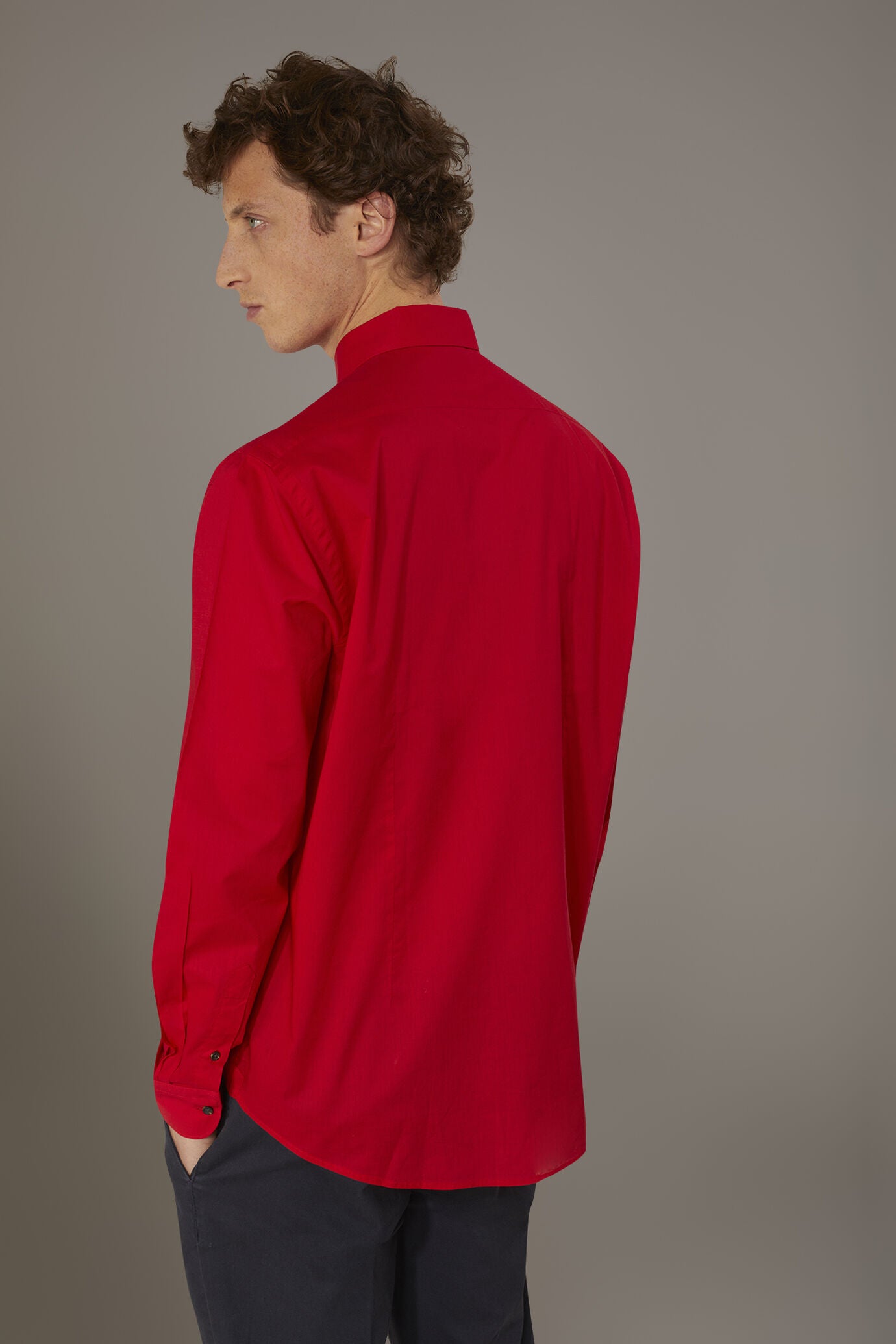 Casual shirt french collar comfort fit cotton mussola fabric
