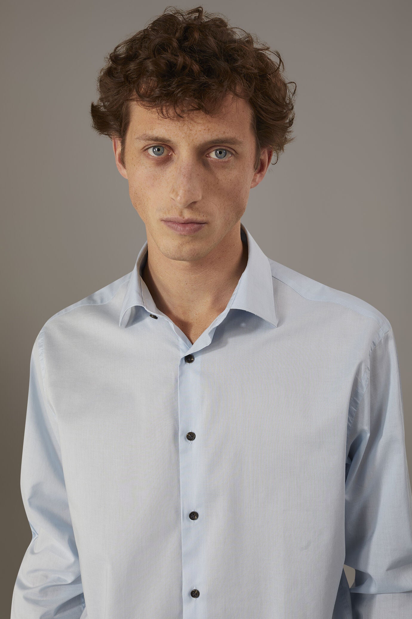 Casual shirt french collar comfort fit cotton mussola fabric