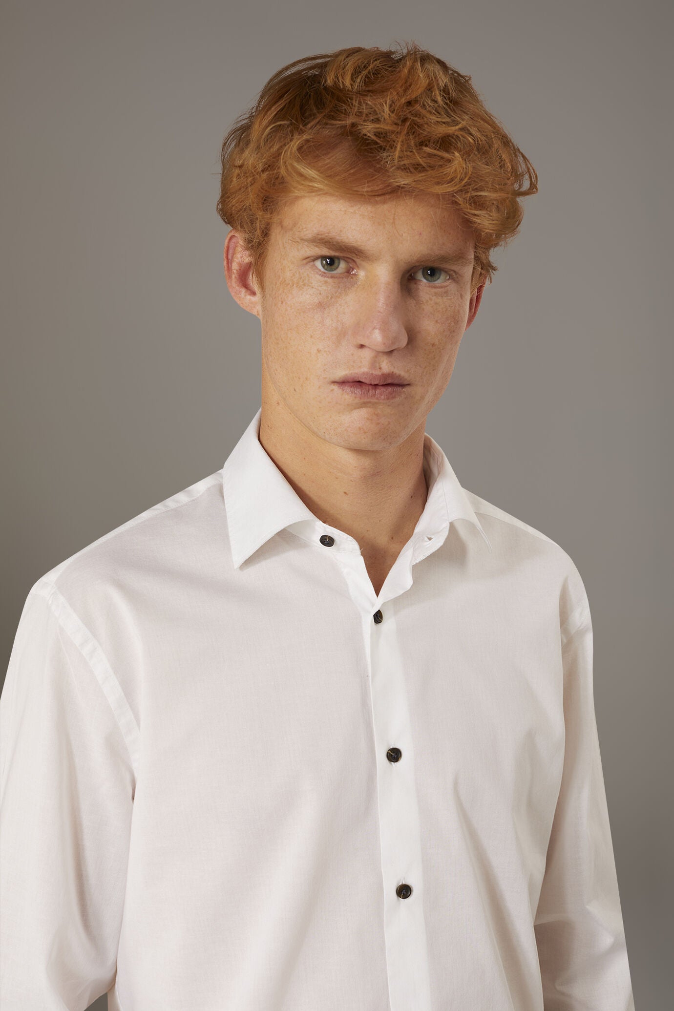 Casual shirt french collar comfort fit cotton mussola fabric
