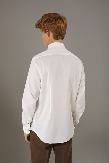 Casual shirt french collar comfort fit cotton mussola fabric