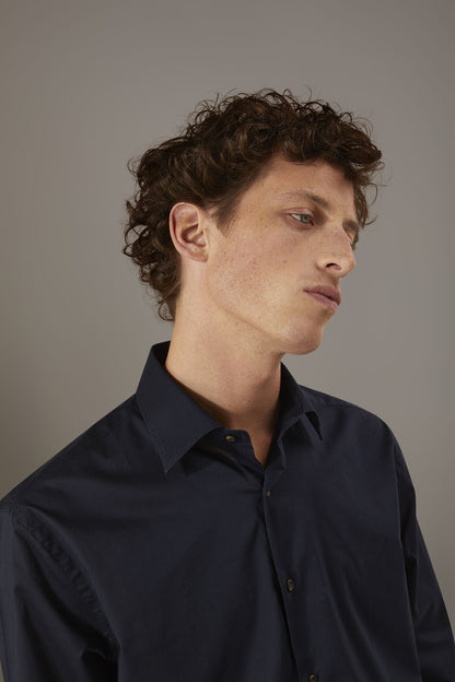 Casual shirt french collar comfort fit cotton mussola fabric