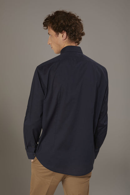 Casual shirt french collar comfort fit cotton mussola fabric