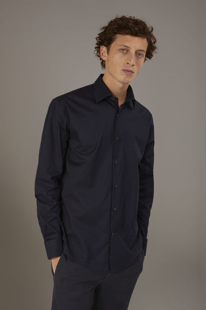 Casual shirt french collar comfort fit cotton mussola fabric