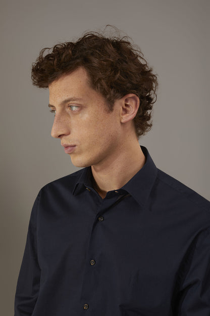 Casual shirt french collar comfort fit cotton mussola fabric