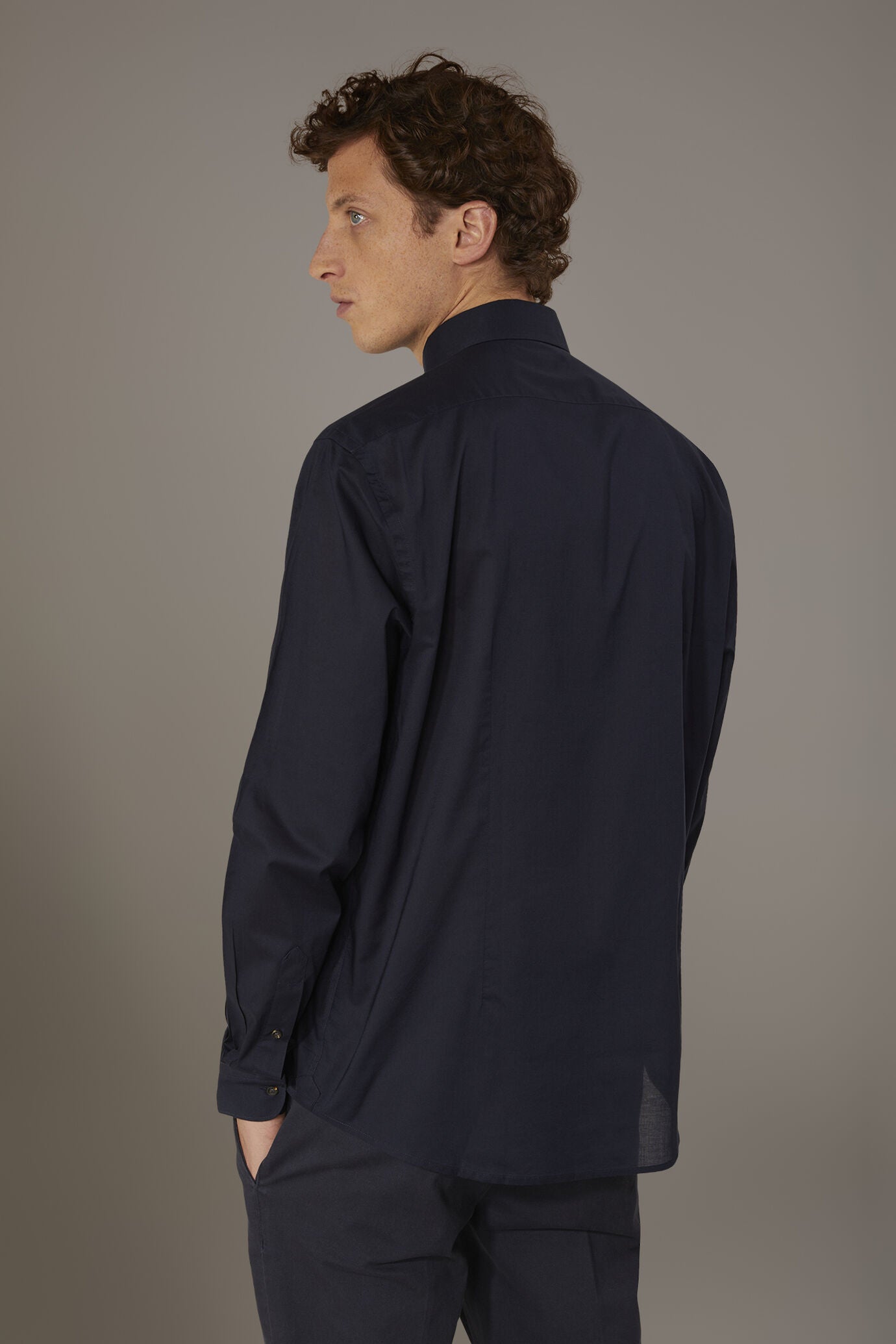 Casual shirt french collar comfort fit cotton mussola fabric