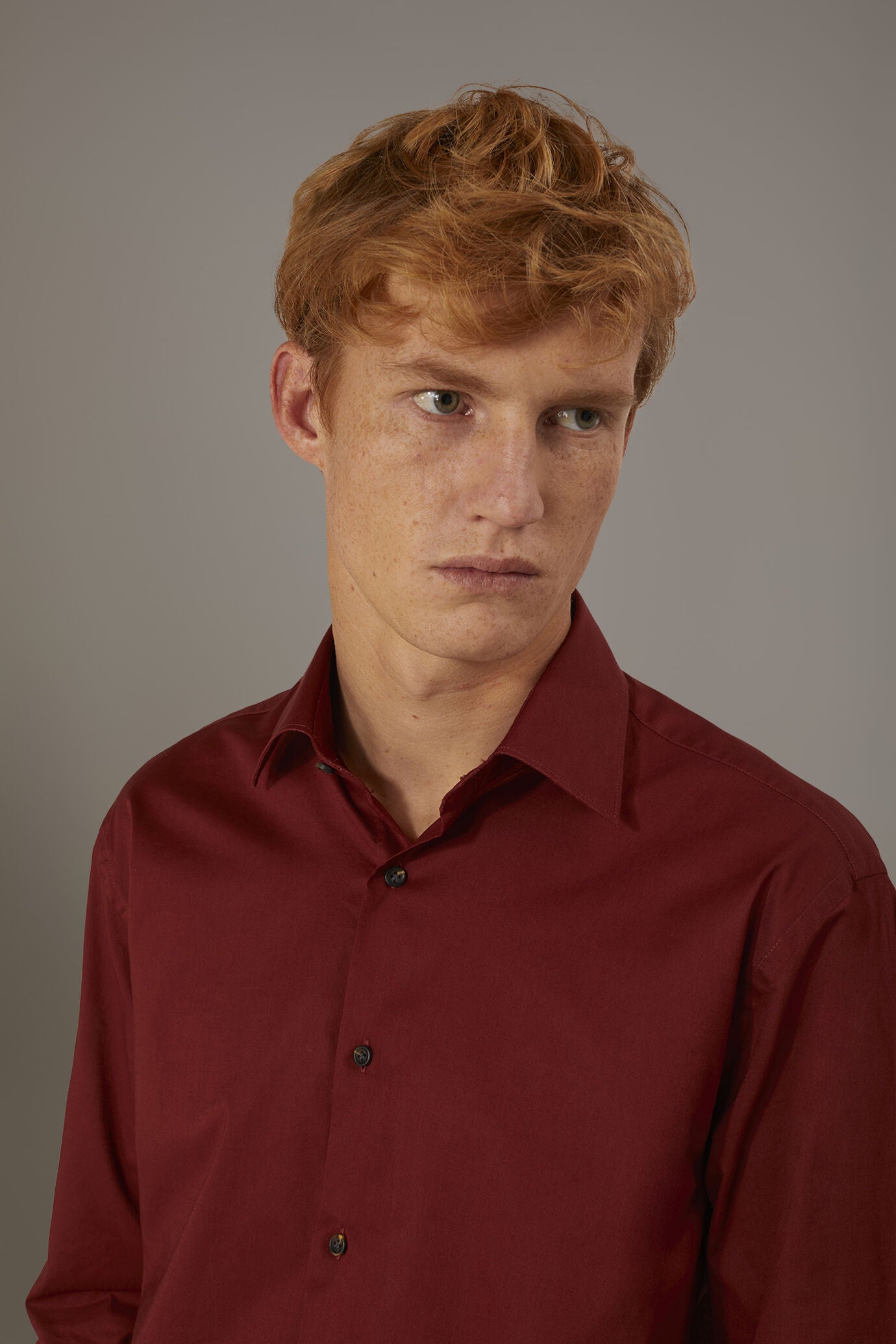 Casual shirt french collar comfort fit cotton mussola fabric