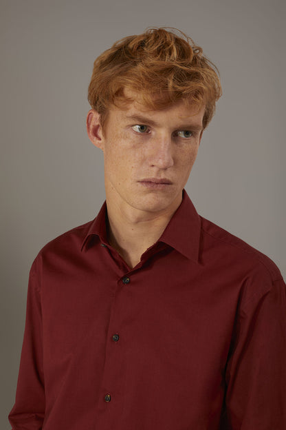 Casual shirt french collar comfort fit cotton mussola fabric