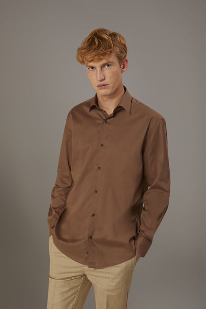 Casual shirt french collar comfort fit cotton mussola fabric