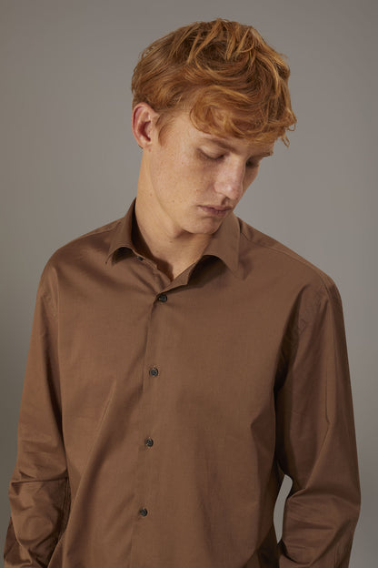 Casual shirt french collar comfort fit cotton mussola fabric