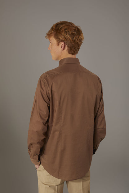 Casual shirt french collar comfort fit cotton mussola fabric