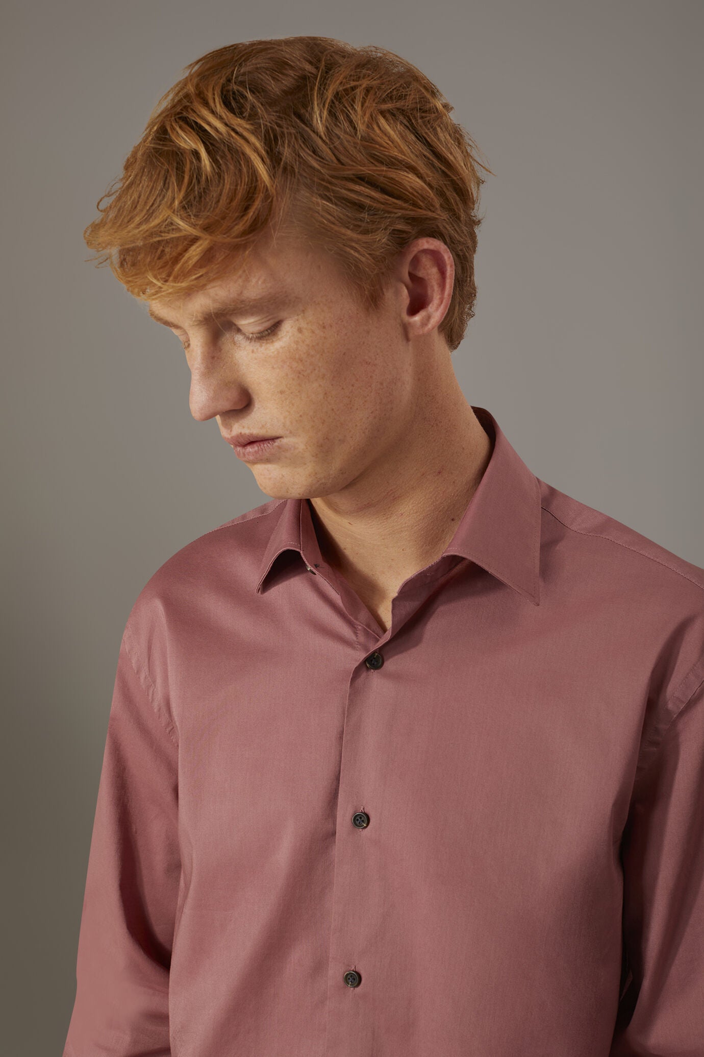 Casual shirt french collar comfort fit cotton mussola fabric
