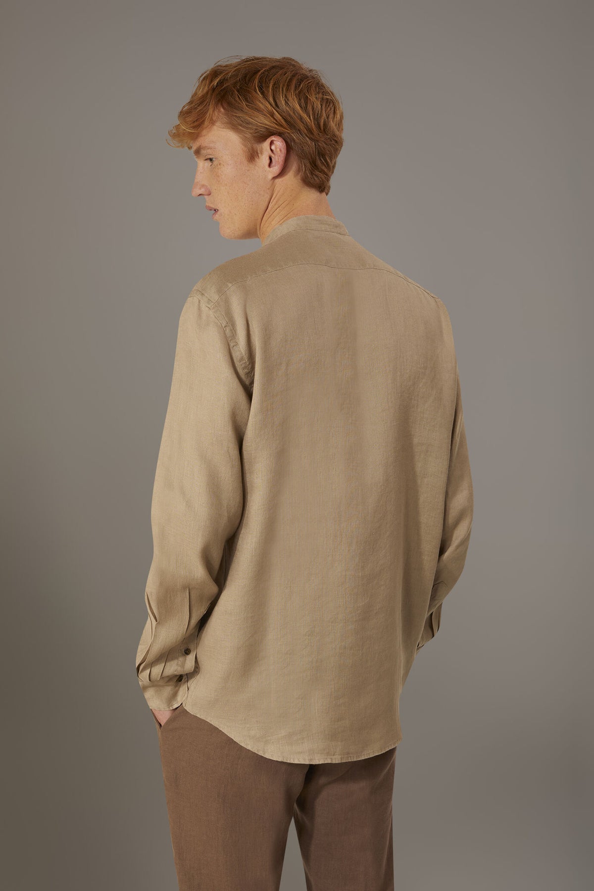 Casual shirt corean collar 100% linen