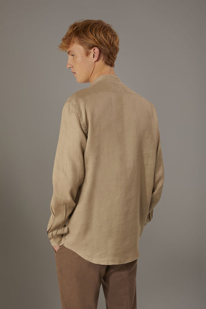 Casual shirt corean collar 100% linen