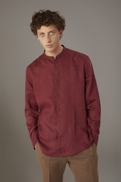 Casual shirt corean collar 100% linen