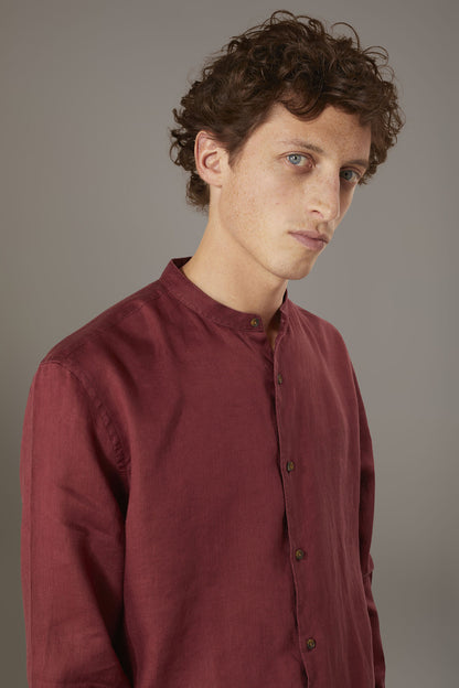 Casual shirt corean collar 100% linen