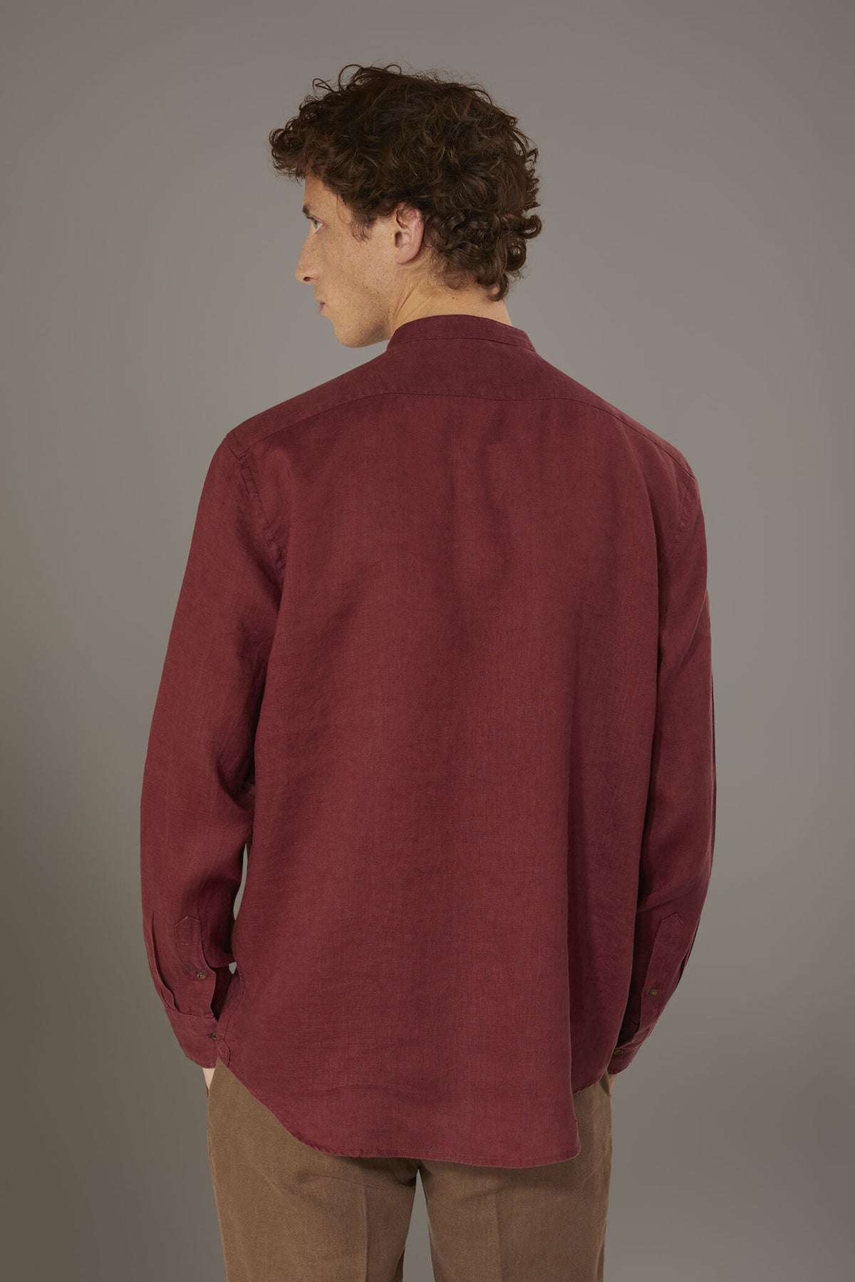 Casual shirt corean collar 100% linen
