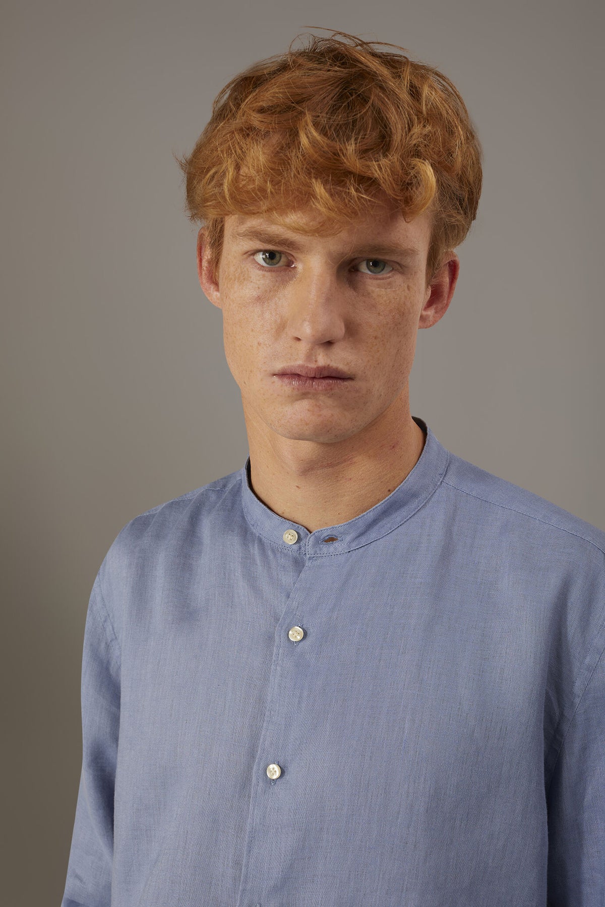Casual shirt corean collar 100% linen