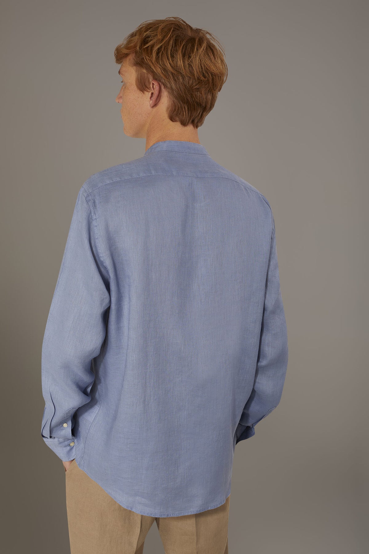 Casual shirt corean collar 100% linen