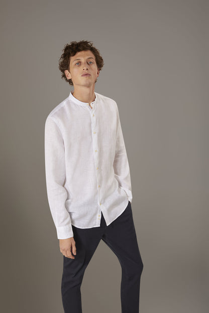 Casual shirt corean collar 100% linen