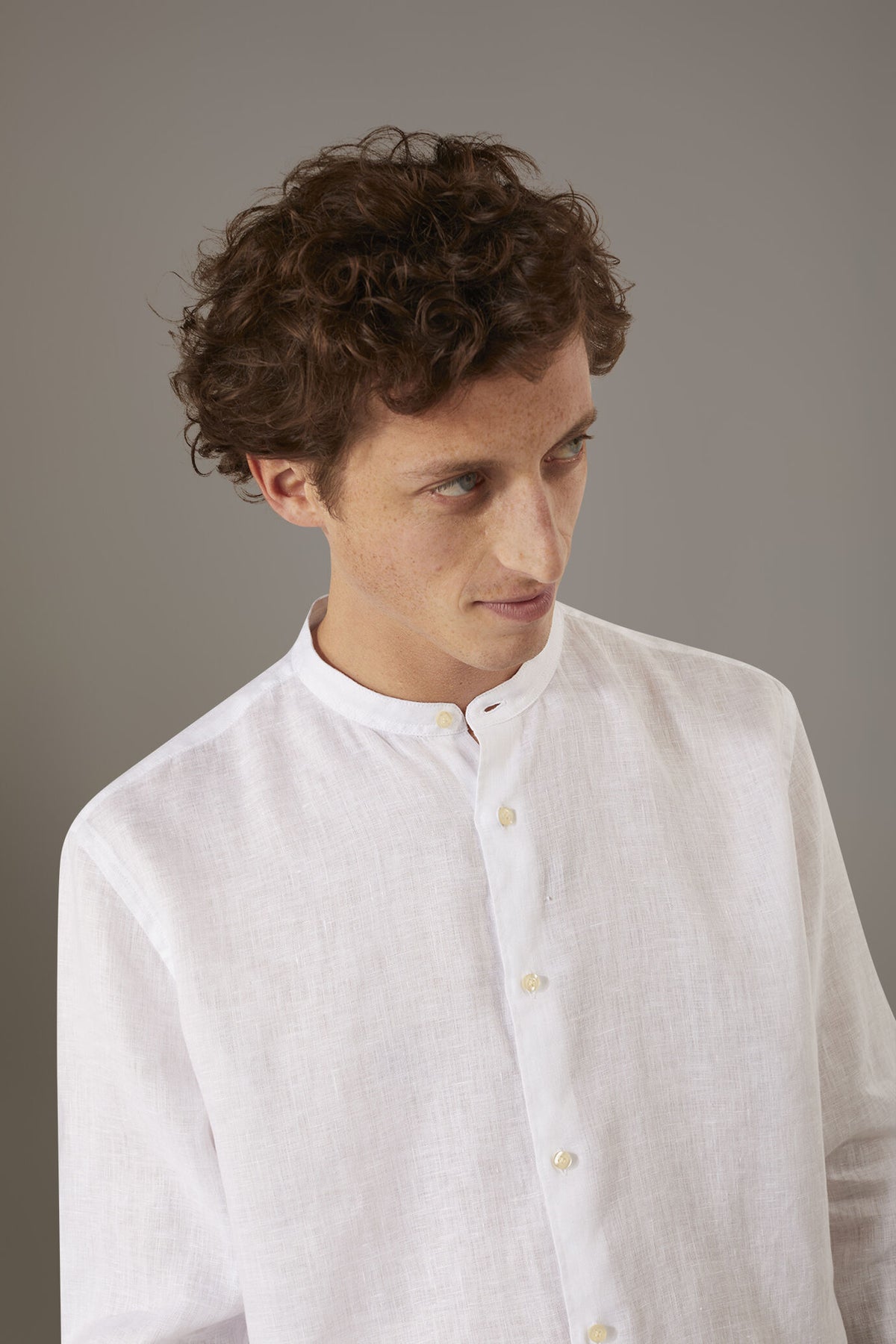 Casual shirt corean collar 100% linen