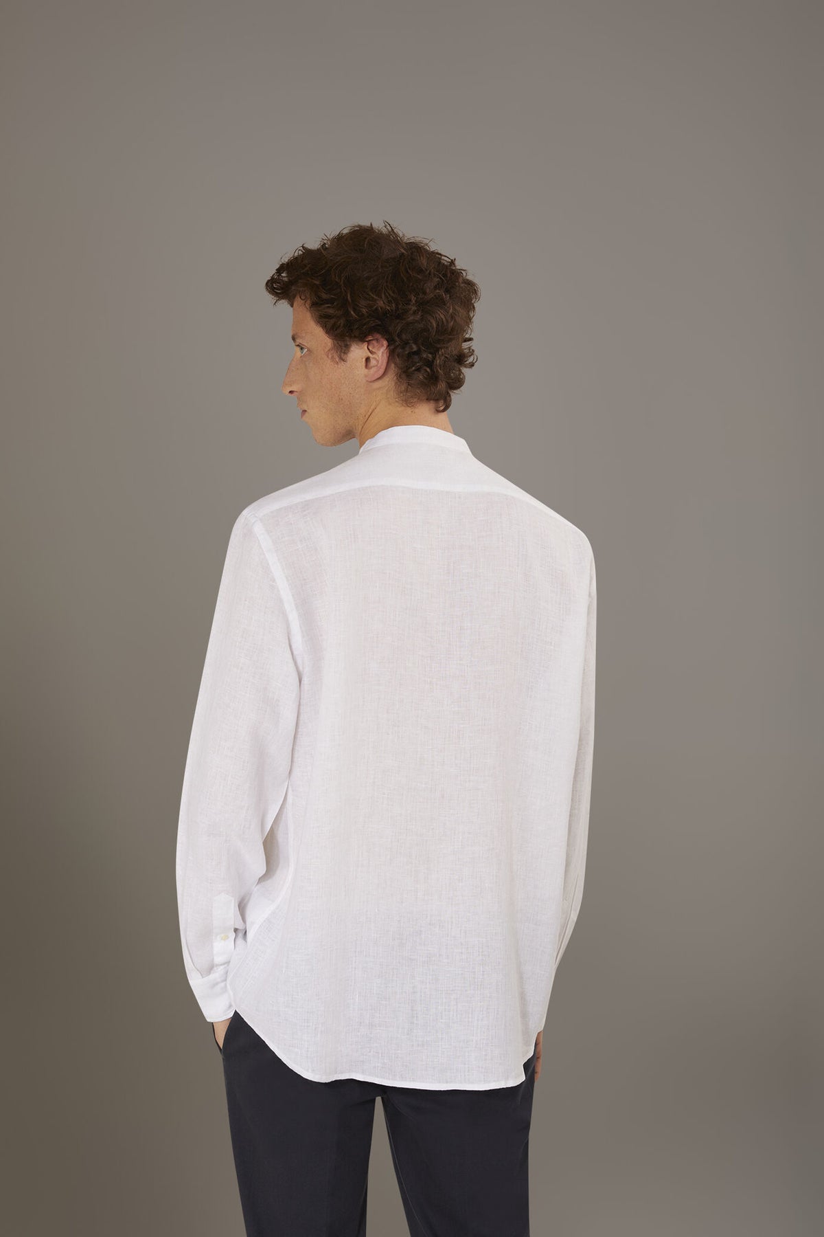 Casual shirt corean collar 100% linen