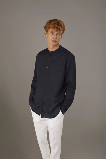 Casual shirt corean collar 100% linen