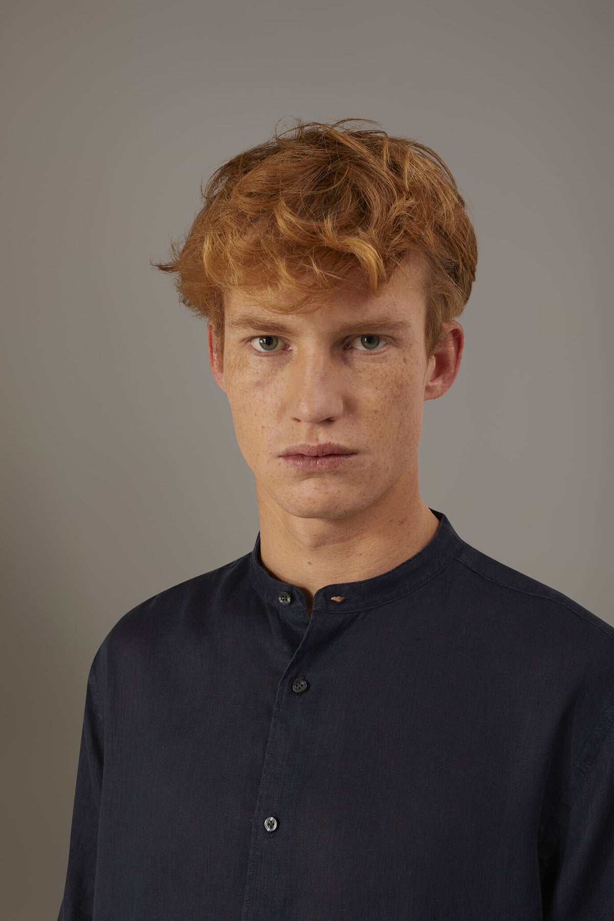 Casual shirt corean collar 100% linen