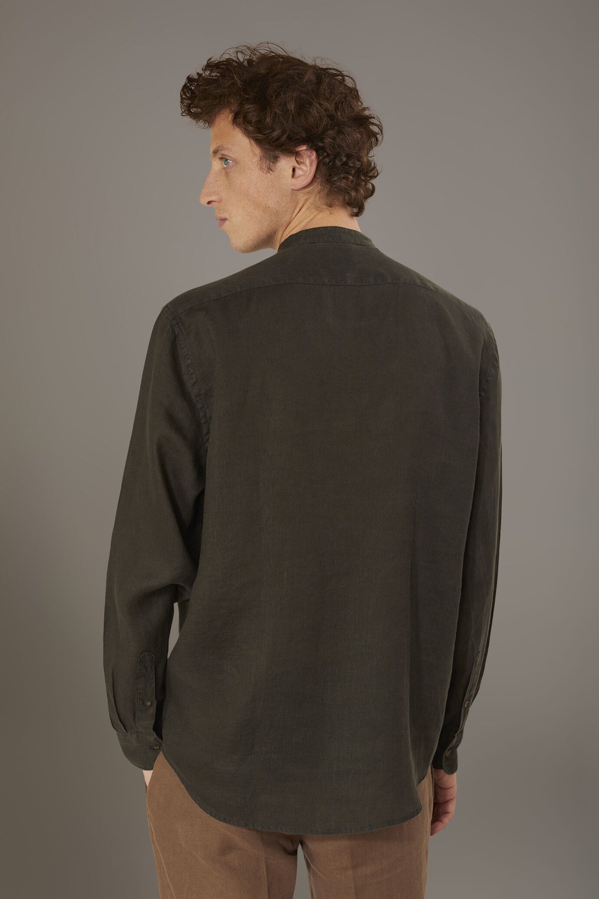 Casual shirt corean collar 100% linen