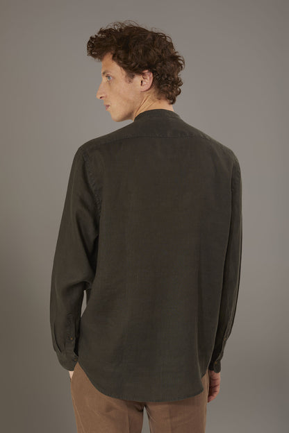 Casual shirt corean collar 100% linen