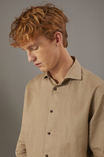 Casual shirt french collar comfort fit 100% linen