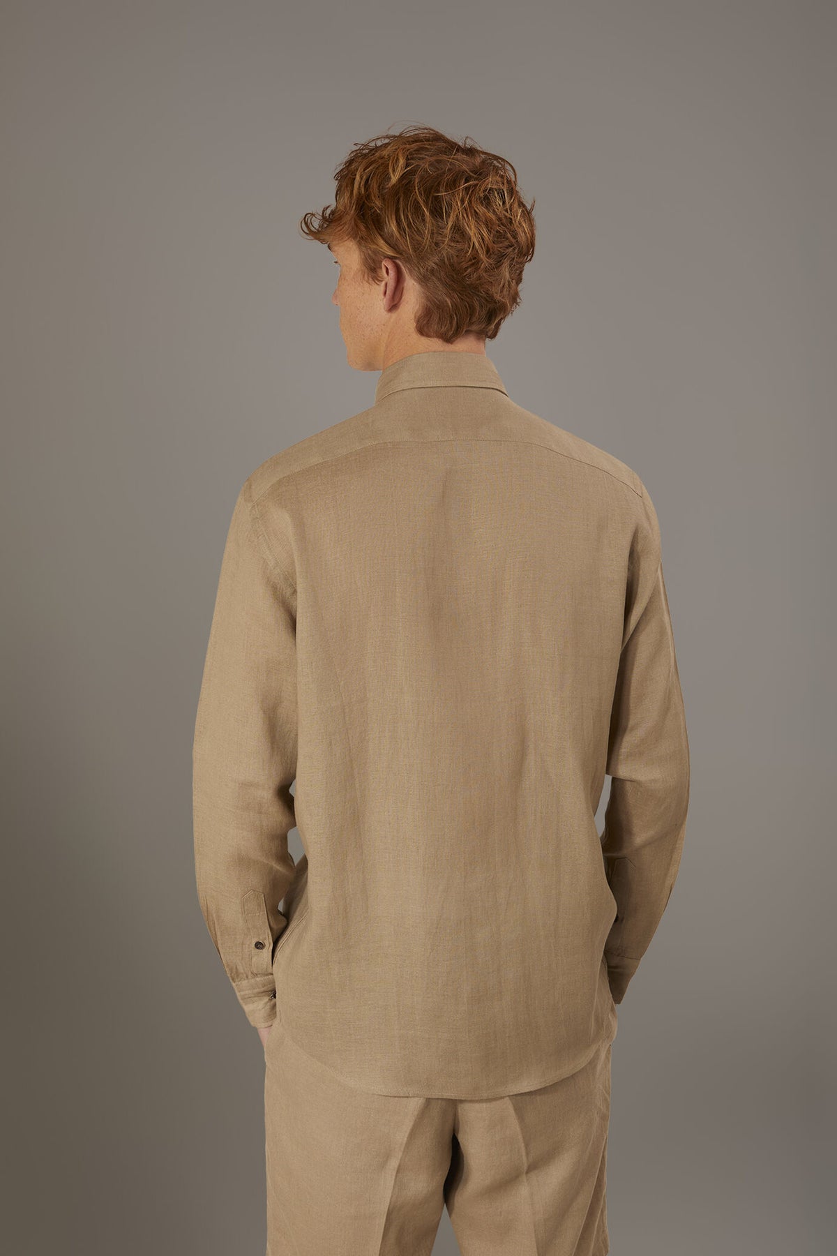 Casual shirt french collar comfort fit 100% linen