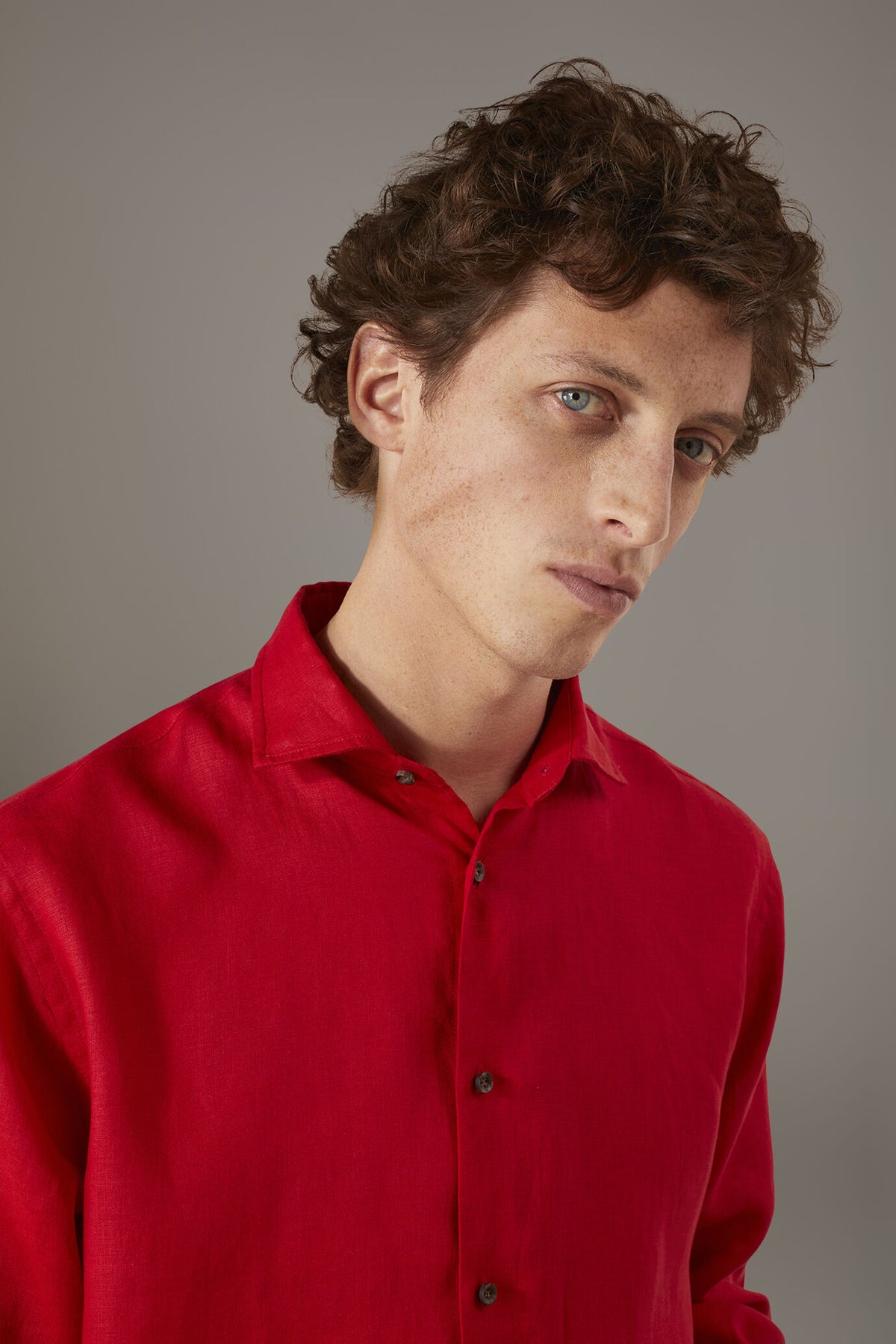Casual shirt french collar comfort fit 100% linen