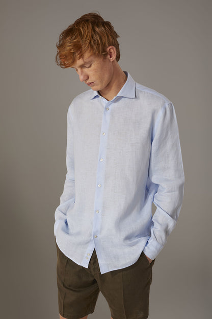 Casual shirt french collar comfort fit 100% linen