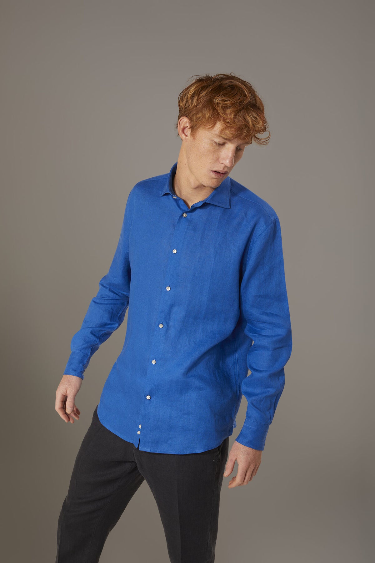 Casual shirt french collar comfort fit 100% linen