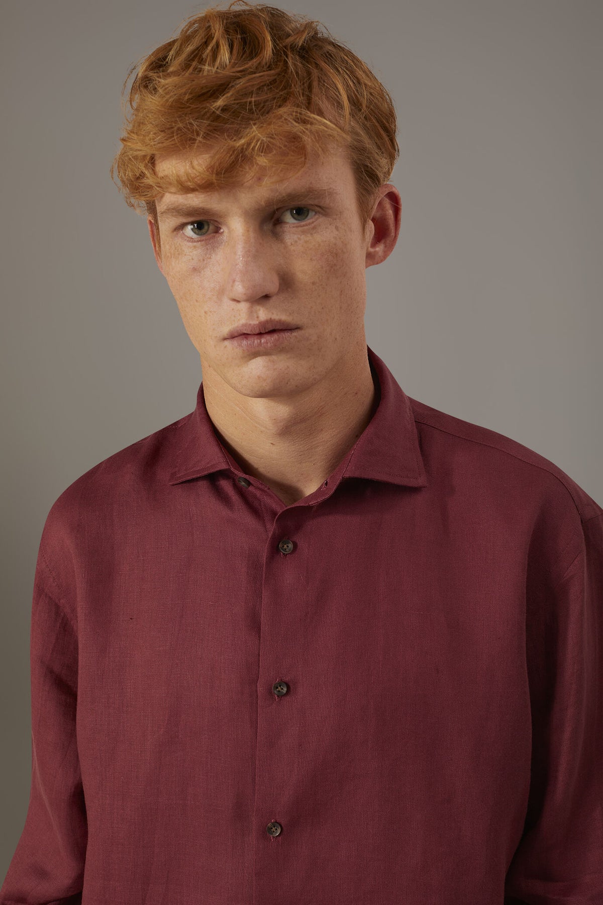 Casual shirt french collar comfort fit 100% linen