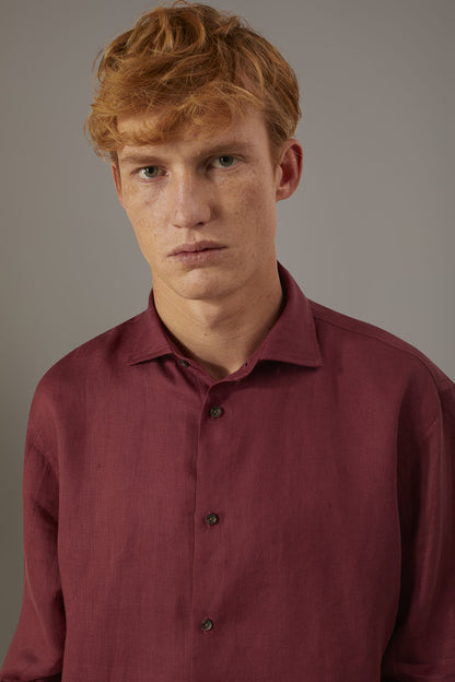 Casual shirt french collar comfort fit 100% linen