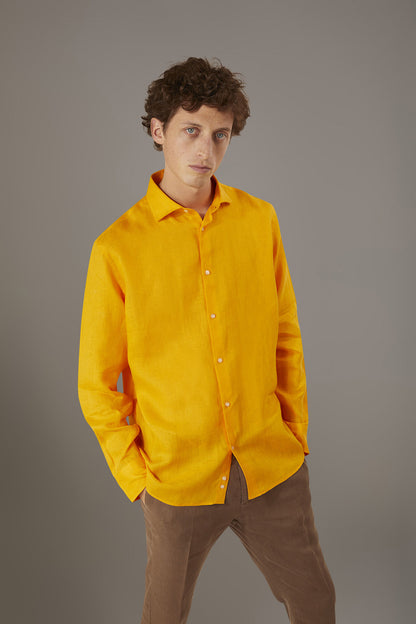 Casual shirt french collar comfort fit 100% linen