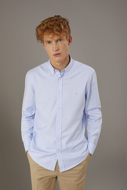 Washed shirt button down collar comfrot fit superlight oxford fabric