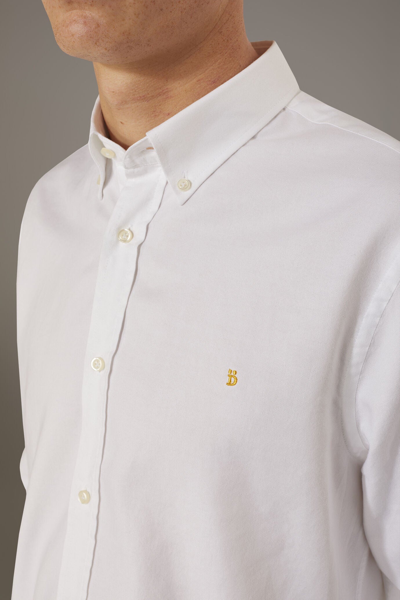Washed shirt button down collar comfrot fit superlight oxford fabric