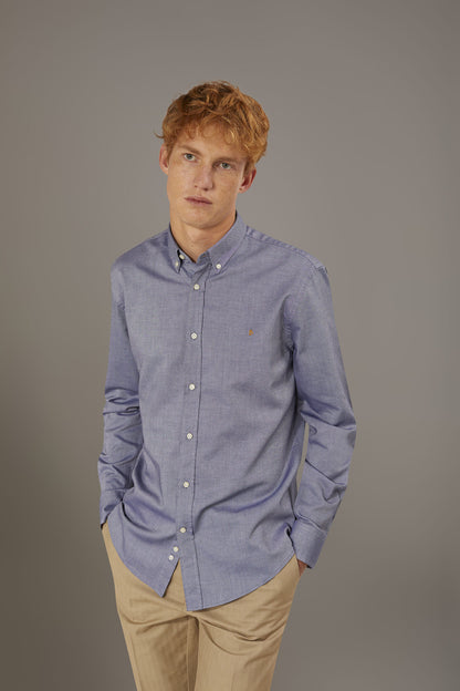 Washed shirt button down collar comfrot fit superlight oxford fabric