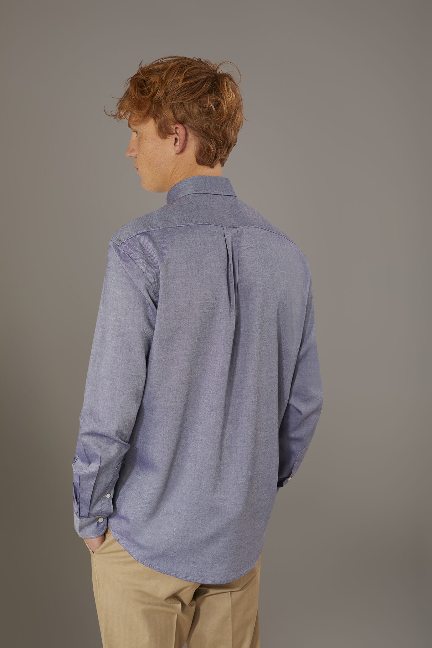 Washed shirt button down collar comfrot fit superlight oxford fabric
