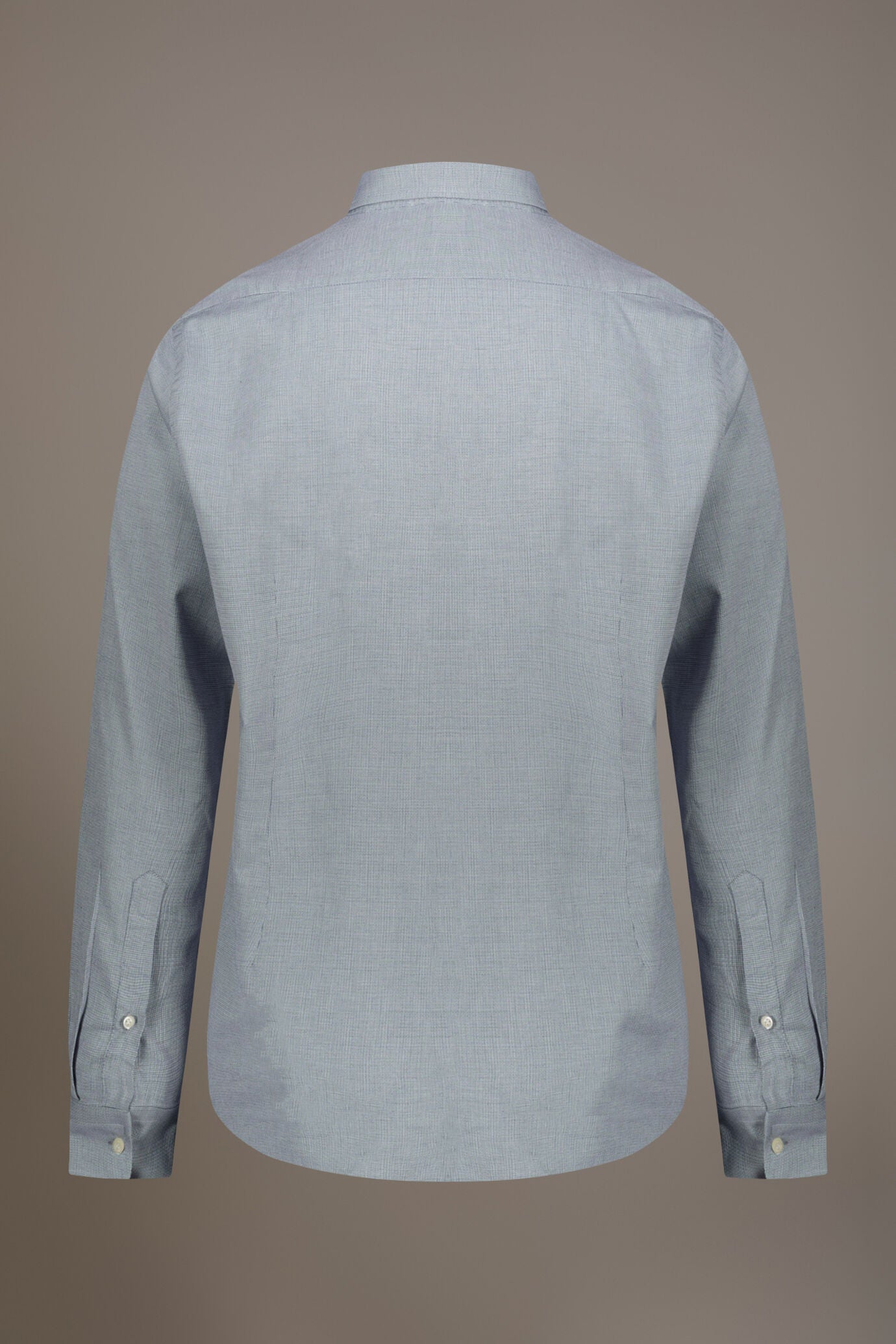 Classic washed shirt with french collar slim fit yarn dyed dobby