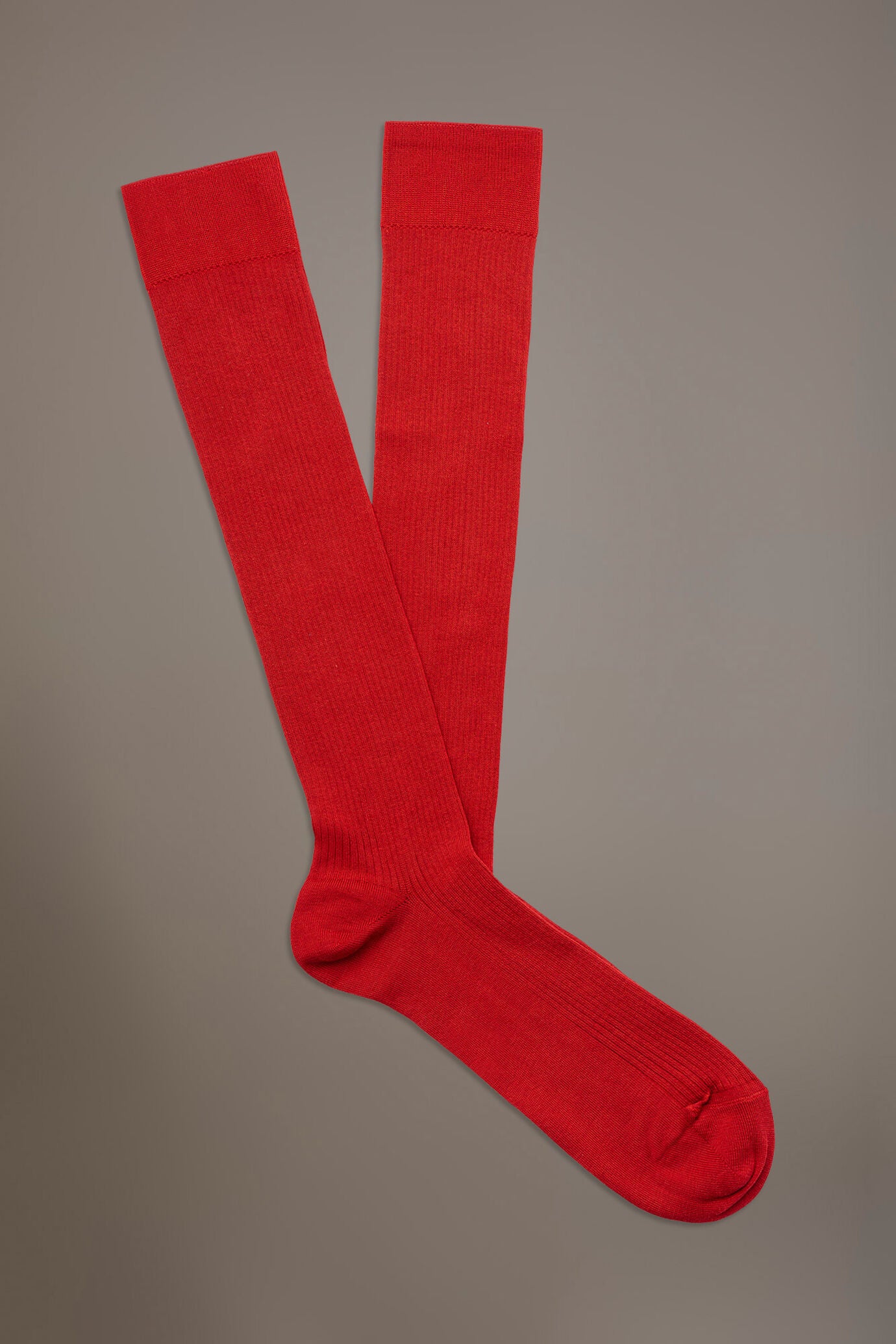 Knee high socks in ribbed knit made in Italy